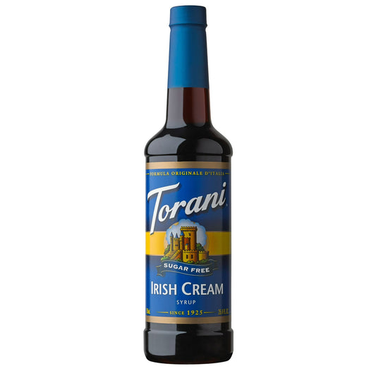 Torani Sugar Free Irish Cream Syrup, Zero Calorie, Authentic Coffeehouse Syrup, 25.4 oz Get that smooth, creamy coffee, vanilla-kissed taste while keeping it calorie-free. Bring the rich, sweet flavor of Irish Cream to your drinks without the calories with Torani Sugar Free Irish Cream Syrup. This sugar-free coffee syrup is sweetened with sucralose, so you can enjoy custom drinks, guilt-free. This Torani coffee flavoring syrup lets you create your favorite Irish cream specialty coffee drink in the comfort o