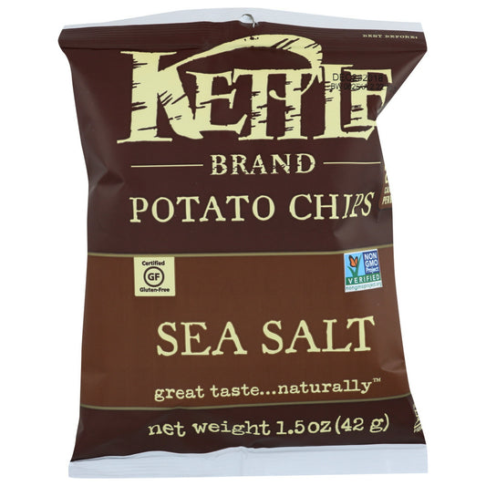 The Kettle Brand Sea Salt Potato Chips have a delicious bold flavor and hearty crunch that will keep you coming back for more. They are ideal for your snacking needs and come in a convenient bag size. The gluten-free potato chips taste so yummy because they are made from all-natural, real food ingredients, the finest potatoes, natural oils and craft cooking methods. They have a sea salt flavor that is sure to please your taste buds. They are backed by a commitment to sustainability like wind power, solar po