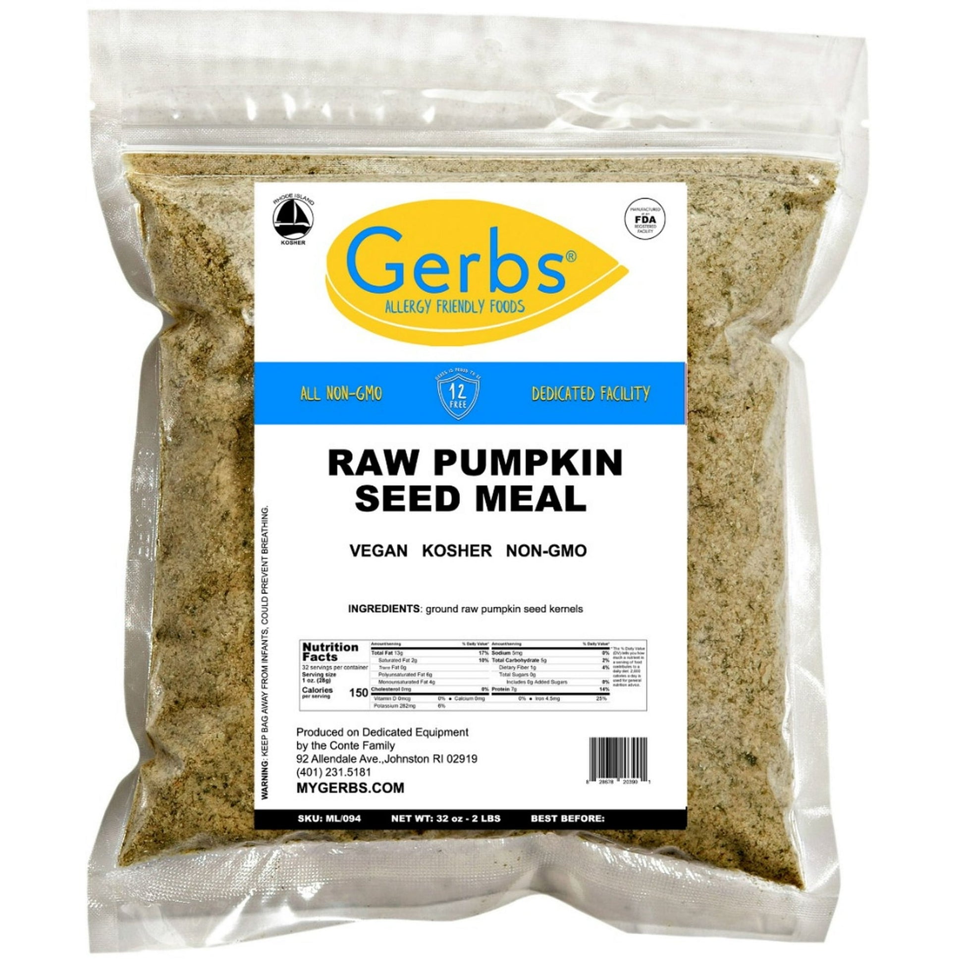 A TASTY & COMPLETE PROTEIN. Light nutty taste that blends well with everything. Naturally gluten-free it contains all essential amino acids, making it a complete protein source. Our non-GMO Pumpkin Seed Meal can be toasted to thicken stews; scattered over salads, cereal, or blend it into a smoothie. Mix with applesauce or yogurt or add it to most baked goods. Helps insomnia, the prostate and lowers cholesterol.