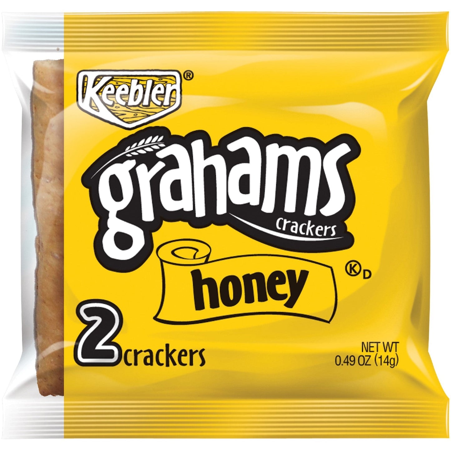 Keebler Grahams Honey Crackers - Individually Wrapped - Honey - 0.49 oz - 200 / Carton. Enjoy the crispy texture and sweet flavor of these honey graham crackers. Made with whole-grains, this delicious snack offers a heart healthy treat that's terrific any time of day. Individual packaging ensures maximum freshness and is excellent for on-the-go enjoyment. Keep these graham crackers available for snacking or treating guests. Each packet contains two crackers. This cracker;graham 200ct is a great breakroom su