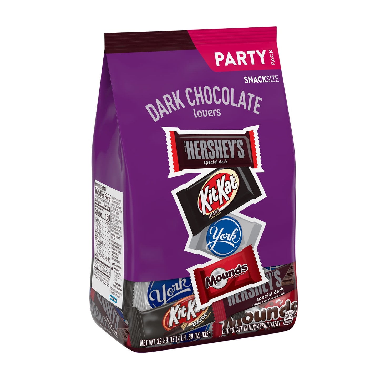 Enjoy a delicious chocolatey treat anywhere and anytime with Hershey assorted dark chocolate candy, perfect for parties, holidays and fundraisers. Offering four crowd-pleasing favorites, this candy assortment is perfect for sharing with family, friends, teammates or co-workers. Take this variety candy bag into the office break room, pour some individually wrapped candies into your jar at home or take a box to your next sports game to celebrate the win. Hershey candy bars are also great for parties, holidays