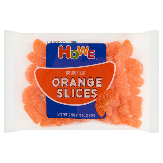 The sweet tastes of yesteryear will surely bring back treasured memories of the candy dish at Grandpa's house or the old general store. When you take the tanginess of a freshly-peeled orange and add a generous dusting of sweet sugar crystals you get this old-time favorite that continues to delight candy lovers of all ages. These Howe Orange Slices are soft and flavorful. This 22 oz Bag is sure to satisfy any sweet craving.