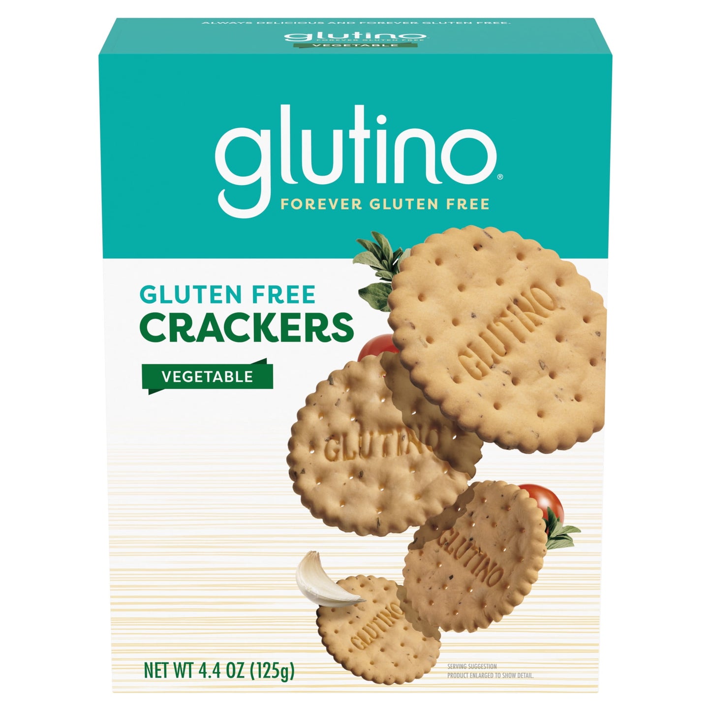 Gluten free snacking has never been more convenient thanks to Glutino Gluten Free Vegetable Crackers. These bite-sized snack crackers are crispy, a little bit salty and full of vibrant herb, garlic and tomato flavor to satisfy your savory cravings without gluten. Each box of vegetable and herb crackers makes a great companion to meat and cheese or your favorite sweet or salty dip or topping. They're also the perfect pantry food to pack as a gluten free lunch snack or add to a charcuterie board and share wit