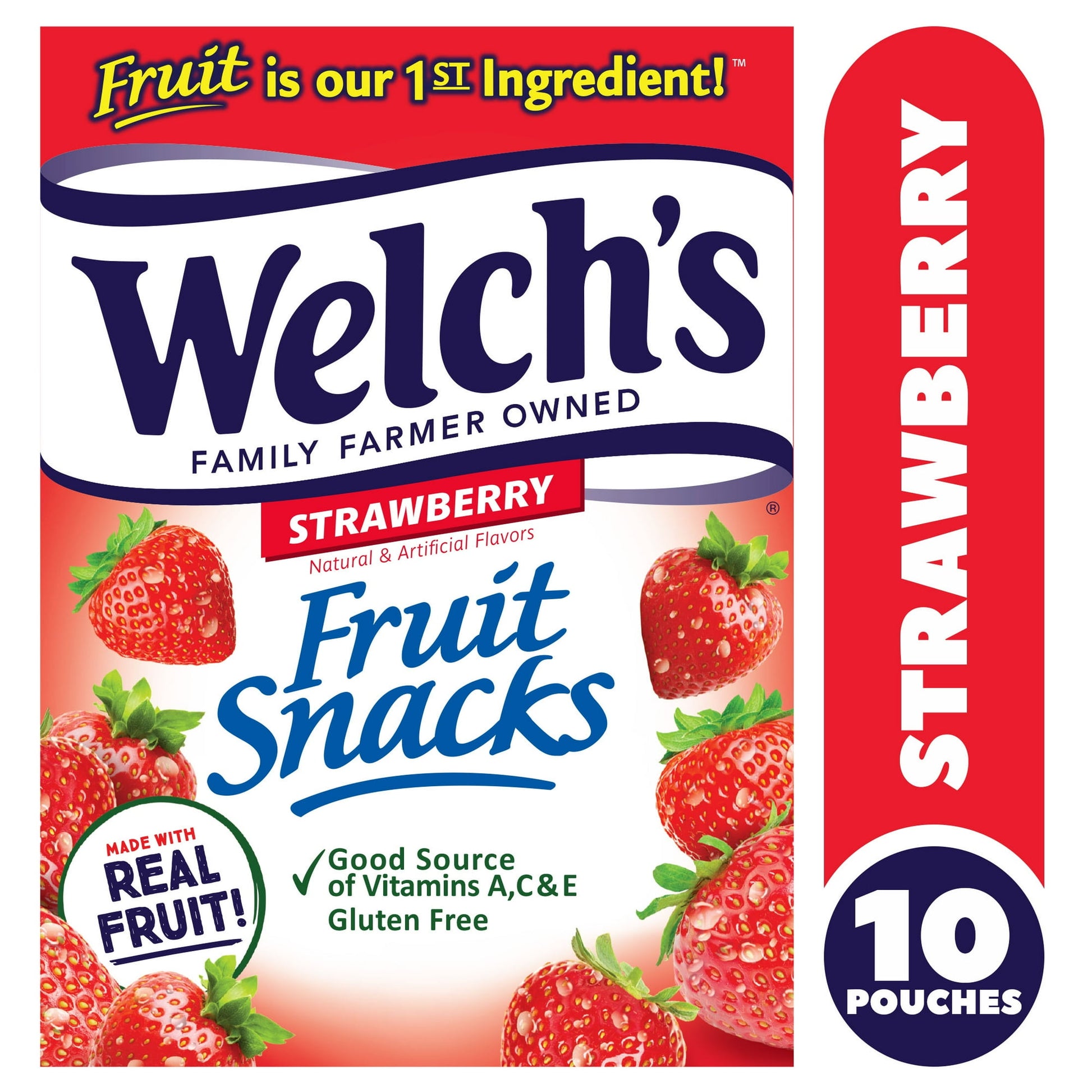 At Welch's Fruit Snacks we always use Real Fruit as the First Ingredient, that's why our fruit snacks are bursting with delicious taste. With over 10 mouthwatering Welch's Fruit Snacks flavor varieties to love, it's easy to find your family's favorite!