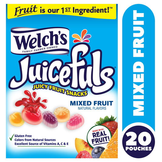 Your favorite fruit snack now with a splash! Open up NEW Welch's Juicefuls and find the wonders of Juice and Real Fruit combined.