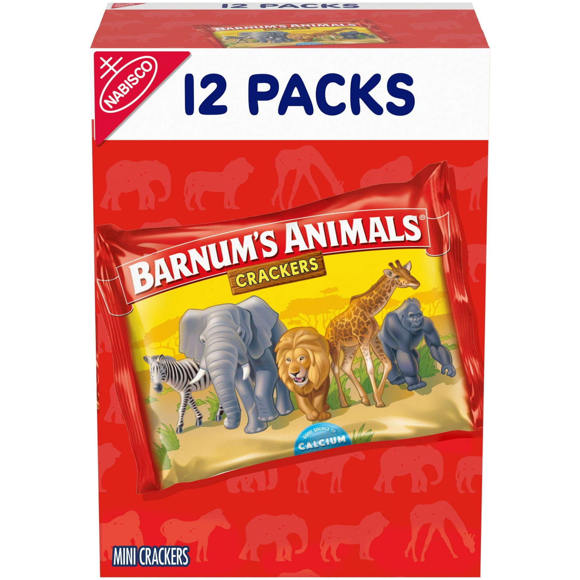 Unleash a world of delicious snacking fun with Barnum's Original Animal Crackers. A favorite of kids and adults alike, these cookie snacks feature the classic sweet flavor you enjoy. Assorted animal shapes make these sweet crackers fun to eat, and they're a good source of calcium, so you can feel good about serving them to your family. Pack these animal cookies in your lunch, or use them in a homemade trail mix for a snack at the end of the day. They're delicious alone or paired with a sweet dessert dip or 