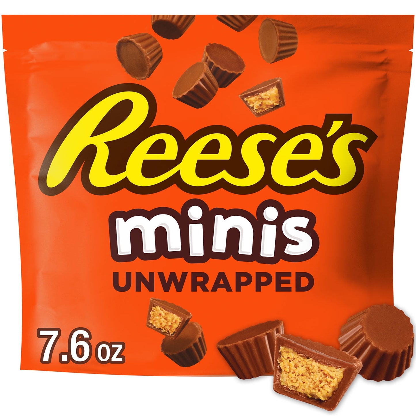 Don't let their small size fool you: REESE'S Minis milk chocolate peanut butter cups candies are huge on chocolate and peanut butter taste. Unwrapped and perfectly pop-able, REESE'S Minis candies make a delicious anytime treat. Plus, this resealable bag ensures you'll have plenty for sharing with friends and family during all your get-togethers. You can even have this bag tag along with you as you begin a road trip adventure or enjoy a pick-me-up at the office. Ready to kick your movie night up a notch? Sha