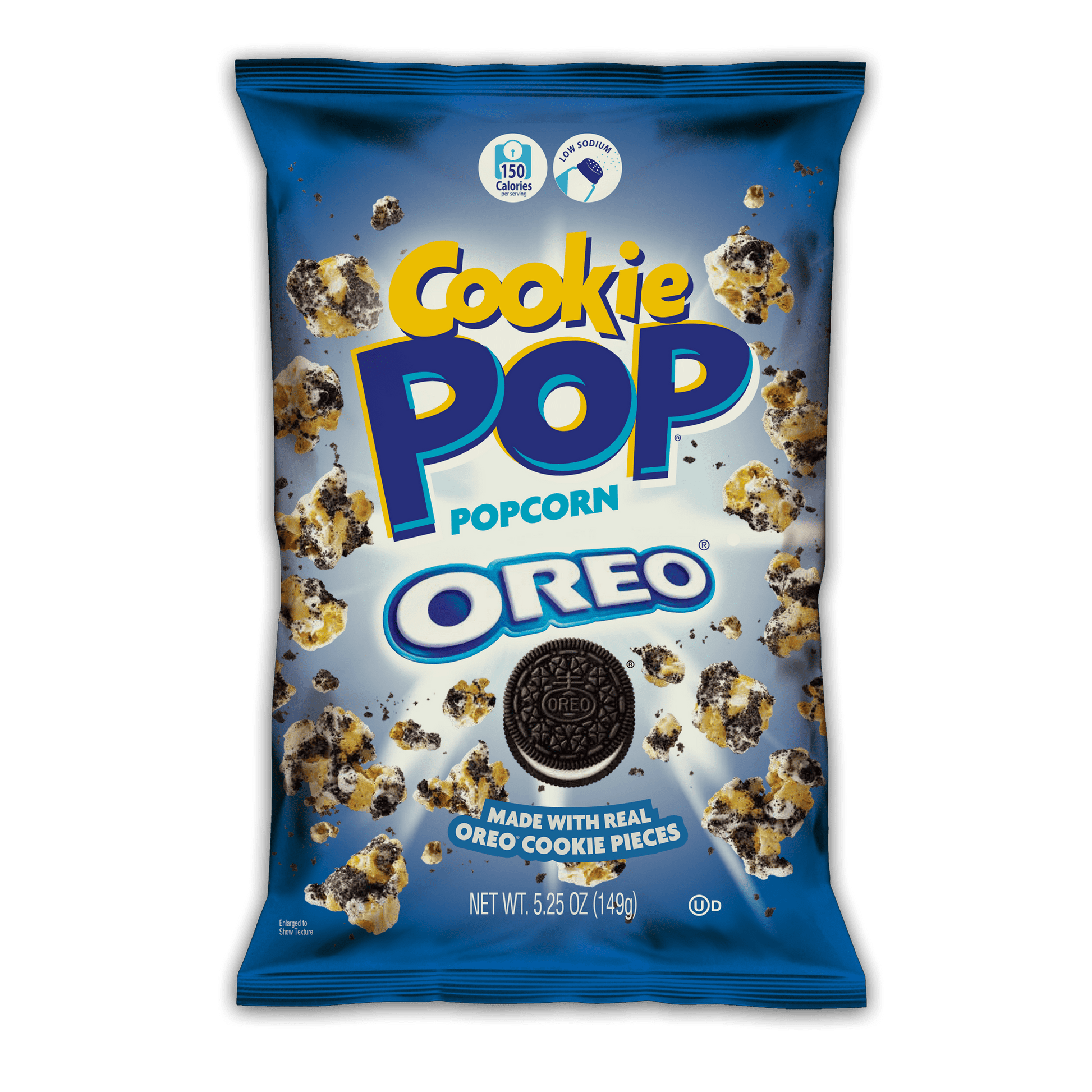 At last, America, two of our favorite snacks are joined together in amazing deliciousness! Light fluffy popcorn, crème coating and real OREO® cookie pieces — a perfect match. We've transformed your favorite cookie into a sweet, crunchy popcorn snack perfect for sharing with friends and family or keeping it all to yourself. Whether you're grabbing a quick bite on the go, enjoying a treat before bed, or satisfying those midnight cravings, Cookie Pop OREO® Popcorn is the perfect choice. We know you will love i