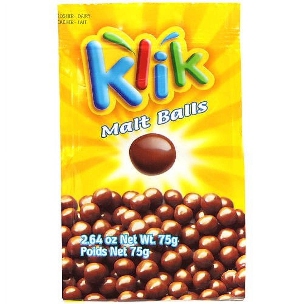 Enjoy Klik Chocolate Covered Malt Balls (12x2-64 Oz)- Klik Chocolate Covered Malt Balls (Please note information is descriptional only- Please refer ingredients on product prior to use and please consult your health professional with any health or dietary matters before use-) SKU: BAB74056