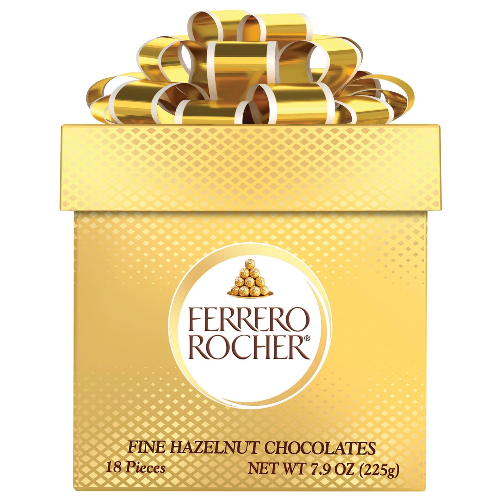 Ferrero Rocher's milk chocolate gift box offers a unique taste experience of contrasting layers: a whole crunchy hazelnut in the heart and a delicious, creamy hazelnut filling surrounded with milk chocolate, crispy wafers and gently roasted hazelnut pieces. And thanks to its signature golden wrapper, Ferrero Rocher is even more unique and special. The iconic original. Celebrate the moment with Ferrero Rocher. Since the 1940s, Ferrero has delighted consumers with premium, one-of-a-kind chocolate treats, sati