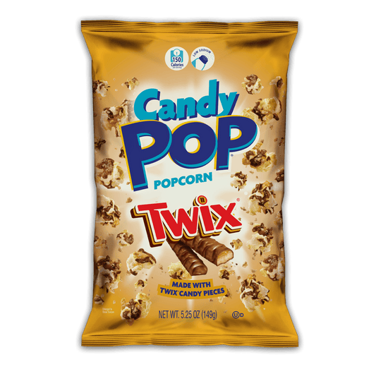 At last, America, two of our favorite snacks are joined together in amazing deliciousness! Light fluffy popcorn, caramel and chocolate coating with TWIX® candy pieces — a perfect match. We've transformed your favorite candy bar into a sweet, crunchy popcorn snack perfect for sharing with friends and family or keeping it all to yourself. Whether you're grabbing a quick bite on the go, enjoying a treat before bed, or satisfying those midnight cravings, Candy Pop TWIX® Popcorn is the perfect choice. We know yo