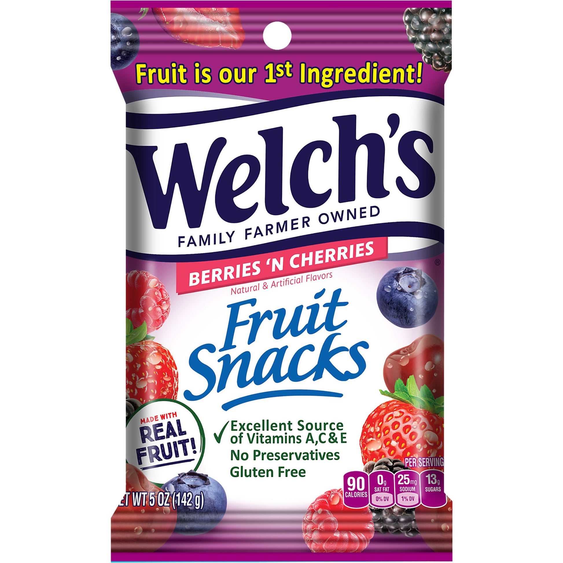 At Welch’s Fruit Snacks we always use Real Fruit as the First Ingredient, that’s why our fruit snacks are bursting with delicious taste. With over 10 mouthwatering Welch’s Fruit Snacks flavor varieties to love, it’s easy to find your family's favorite! Perfect tasty snack for school lunches, sporting games, the office and more. Welch’s Fruit Snacks bring a burst of delicious taste and a bright spot to your day.