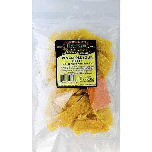 Jade Pineapple Sour Belts with Li Hings Powder Packet, 8 Oz.