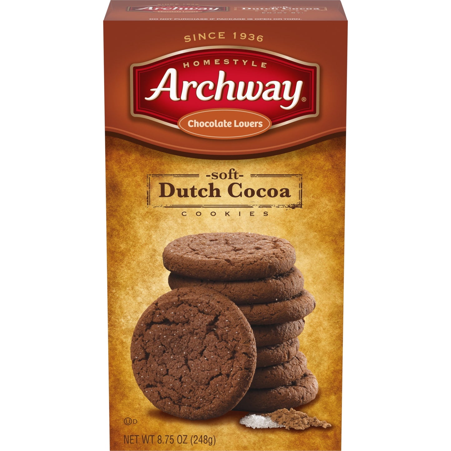 Our soft Dutch Cocoa cookies are a chocolate lover's dream. Packed with rich cocoa, they are a sweet treat to be enjoyed on special occasions or as an everyday treat. Since 1936, Archway Cookies have been winning the hearts of cookies lovers. Known for our home-style goodness, we strive to deliver high quality, highly enjoyable cookies with the ability to bring on nostalgic memories to you every single day. Shelf-stable product.