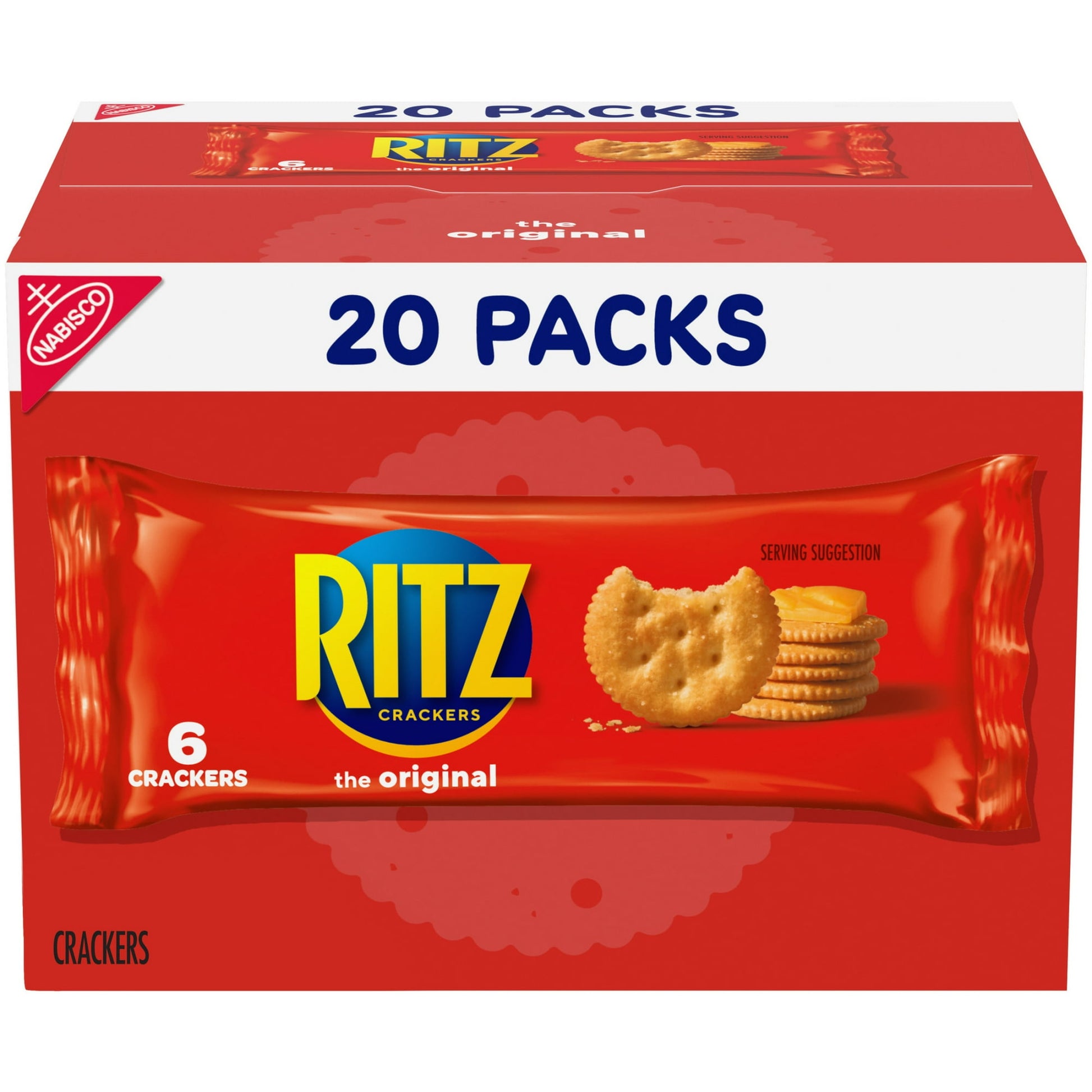 RITZ Crackers have a rich, buttery flavor ideal for pairing, topping, or enjoying as is. These tasty crackers are always a favorite snack cracker packed in 6 cracker on-the-go packs for a great lunchbox snack. Keep this bulk RITZ crackers pack on your salty snack shelf for a delicious salty snack.