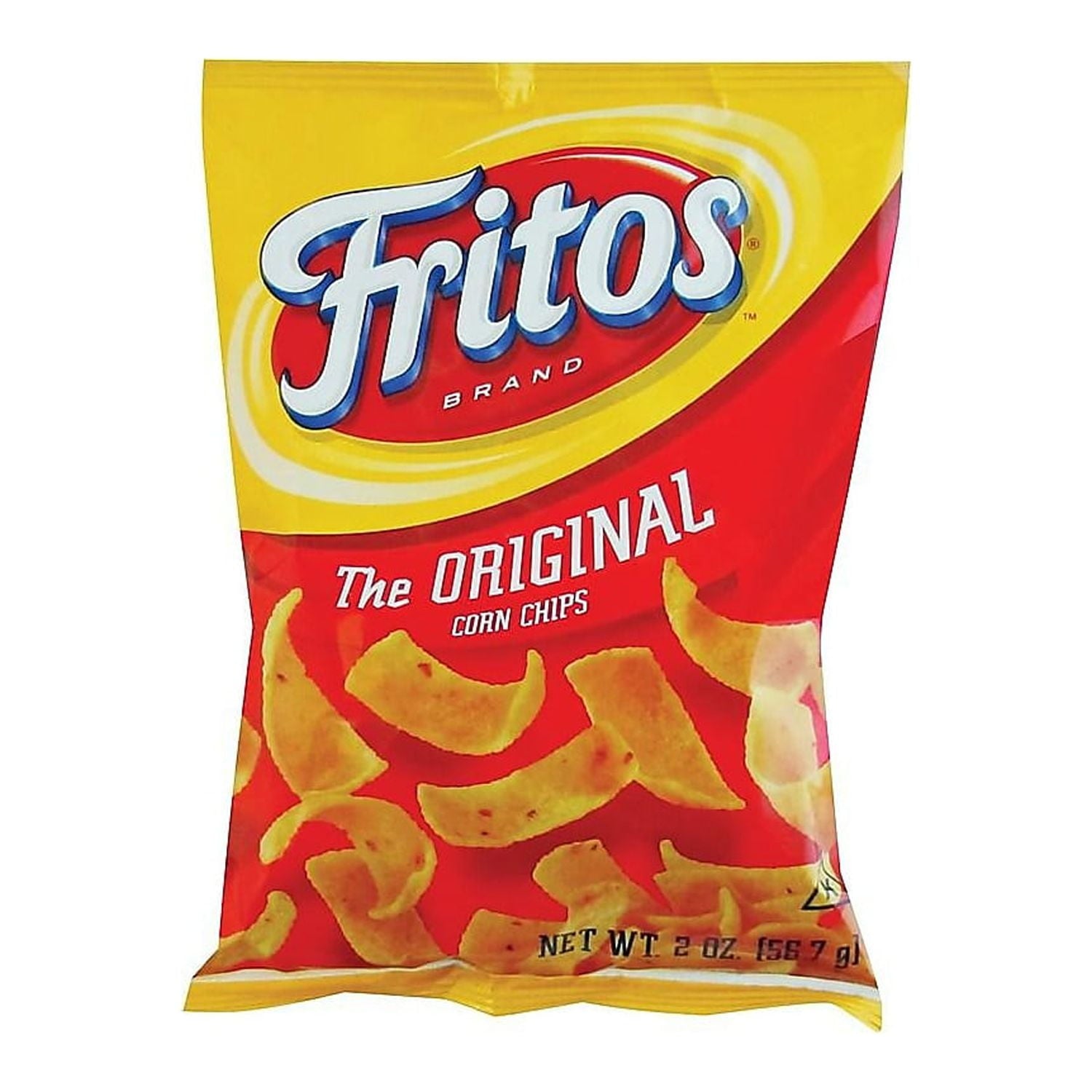 Treat employees and guests to a classic, gluten-free snack with this 64-bag box of Fritos original corn chips. Stock your snack cabinet with these classic corn chips to satisfy salty cravings. These Fritos original corn chips come in 2-ounce bags and fit into most vending machines. • The original corn chips are delicious and tempting. • Product is kosher and gluten-free. • 2 oz. packages. • Serving size: one package. • 64 per carton. • 320 calories per serving size. • Contains total fat (20 grams), saturate