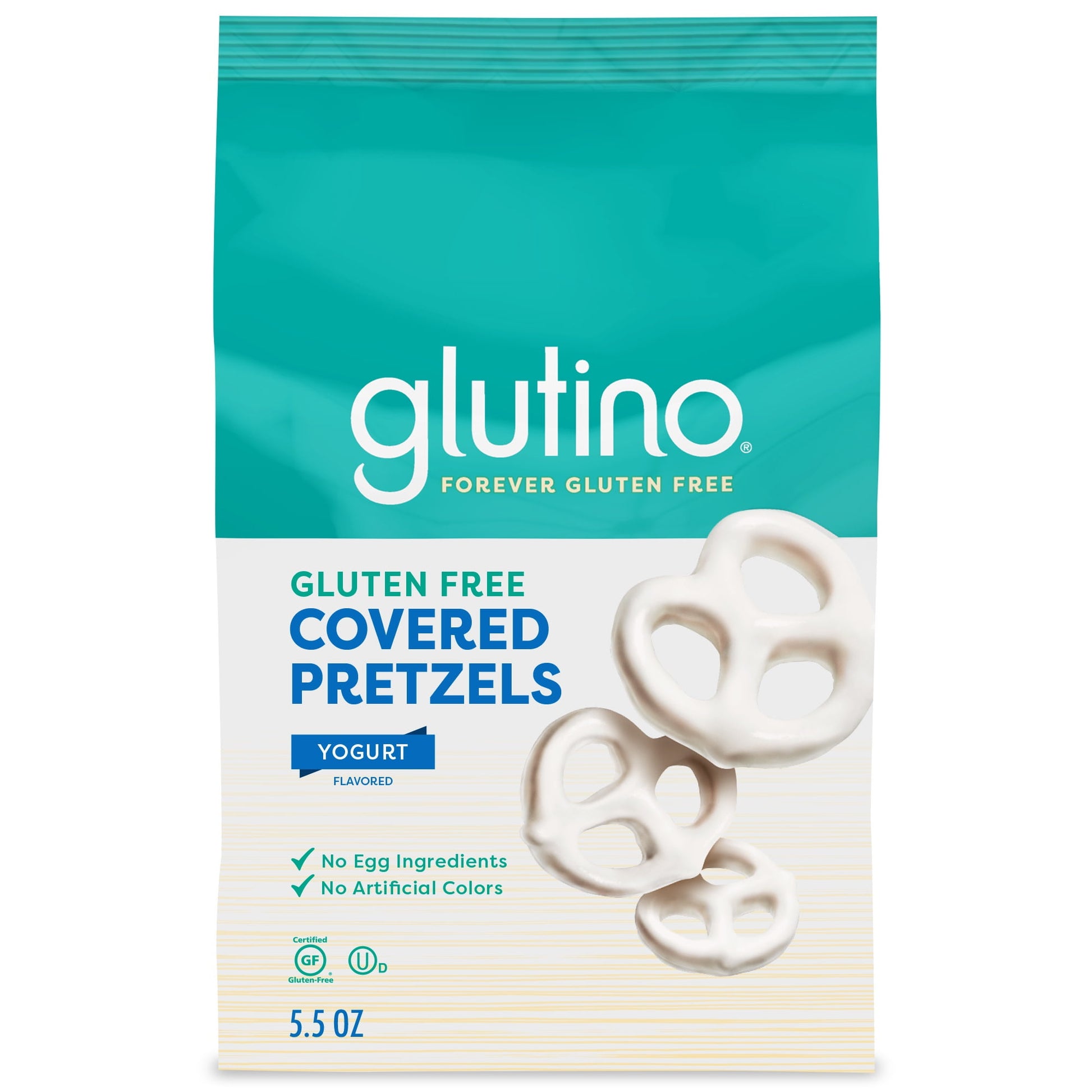 If you're looking to stock up on delicious gluten free snacks, grab a bag of Glutino Gluten Free Yogurt Flavored Covered Pretzels. Your favorite salty and crispy pretzel twists are covered in a rich, creamy yogurt flavored coating you love without all the gluten you don't. Each bag of these gluten free pretzels makes a great pantry food staple for you to always have on hand. Just throw them in your bag for convenient school snacks or office snacks throughout the day whenever you're craving them. These Non-G