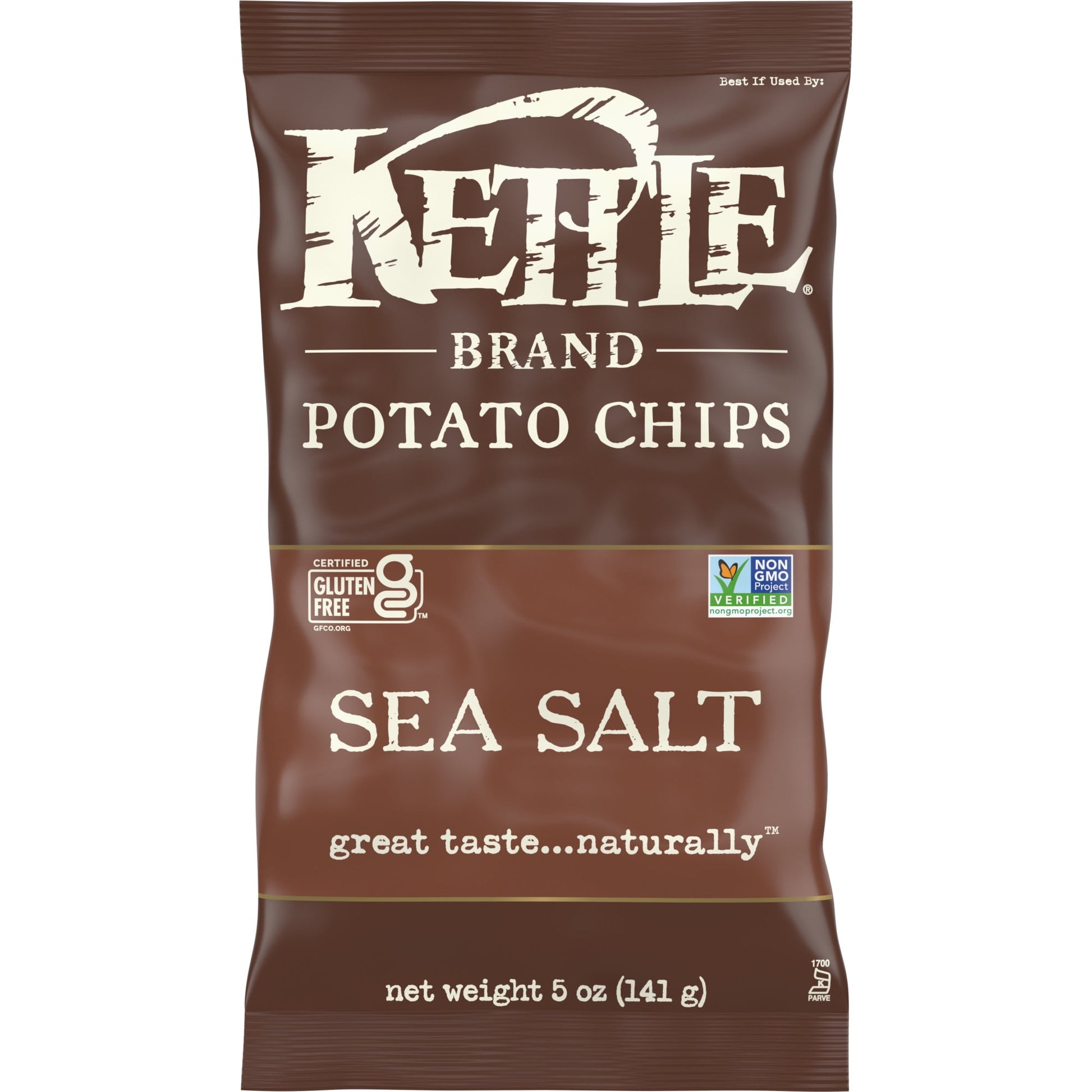 Kettle Brand Sea Salt kettle chips stars with a search for undisputed potato excellence. And these babies are something special. Determined not to disrupt the flawless, spudsy goodness of these beauties, they’re cooked to perfection, skin on, one batch at a time until golden. Finally, each potato chip is sprinkled with a gentle kiss of sea salt. It takes pretty high standards to achieve Kettle Brand chips’ amazing crunch and flavor - quality ingredients make a difference. When you open a bag of our Kettle B