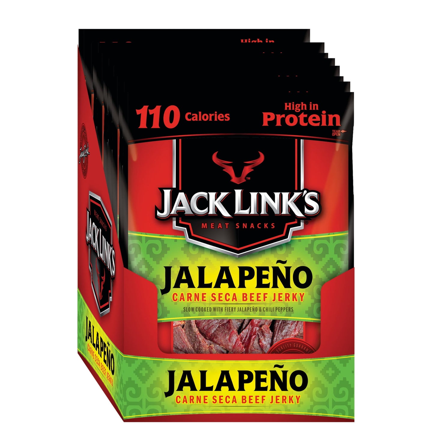 Around for centuries, meat helped fuel pioneers, knights and warriors. Jalapeños were also around, but fueling different fires and therefore didn't receive the recognition that they deserve. When we marinate our 100% beef in jalapeños and red chilies, the result is worthy of tears. Yes, tears of joy will most definitely result from eating this spicy meat treat and leave you wanting more.