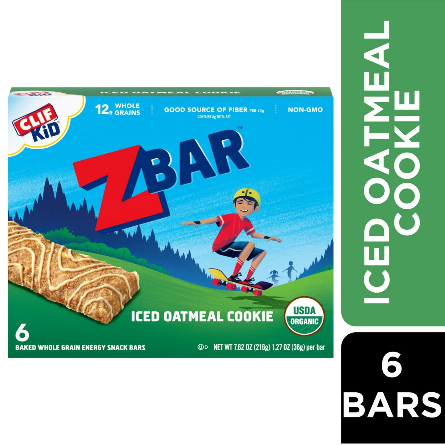 Crafted specially for active kids, Zbar (formerly Clif Kid) granola bars are lunchbox-ready with a chewy, soft-baked texture. Made with ingredients like wholesome rolled oats, these USDA certified organic granola bars have 10-12g whole grains per bar. Zbar Iced Oatmeal Cookie soft-baked snacks bars are non-GMO with no high fructose corn syrup and no artificial flavors, colors, or preservatives.