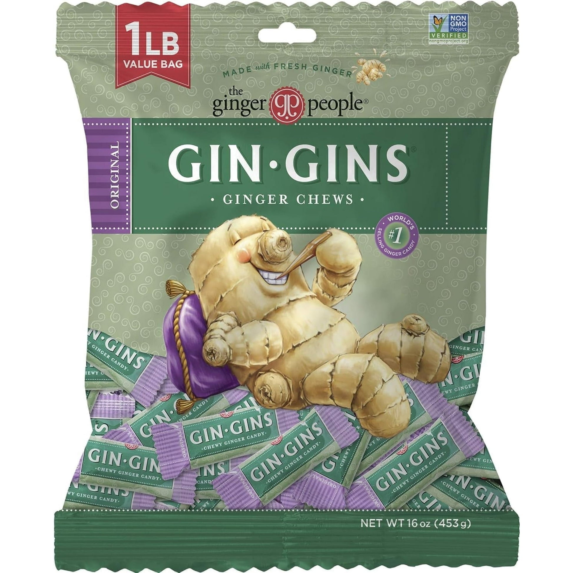 A popular choice for healthy snacking, these chewy, tingly ginger treats are loaded with premium grade, sustainably farmed fresh ginger – 10% in every piece! More ginger than any other ginger candy brand. We craft this artisan-style treat with just a few quality ingredients thoughtfully sourced and carefully prepared: starting with zero waste ginger. Pure cane sugar is used to sweeten it up a bit and round out its deliciousness. The Ginger People is committed to bringing great-tasting products to consumers 