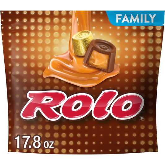 "Roll" into the delicious flavors of ROLO rich chocolate caramel candy. Tear this bag open to uncover tiny, blissfully delicious treats, then pour them into your favorite candy dish to share with friends, co-workers and family members. These well-loved candy morsels are individually wrapped and convenient enough to pack into your purse, briefcase, car, lunch box and front pocket for quick snacking moments. And as if ROLO rich chocolate caramel candies weren't already amazing on their own, you can add them t