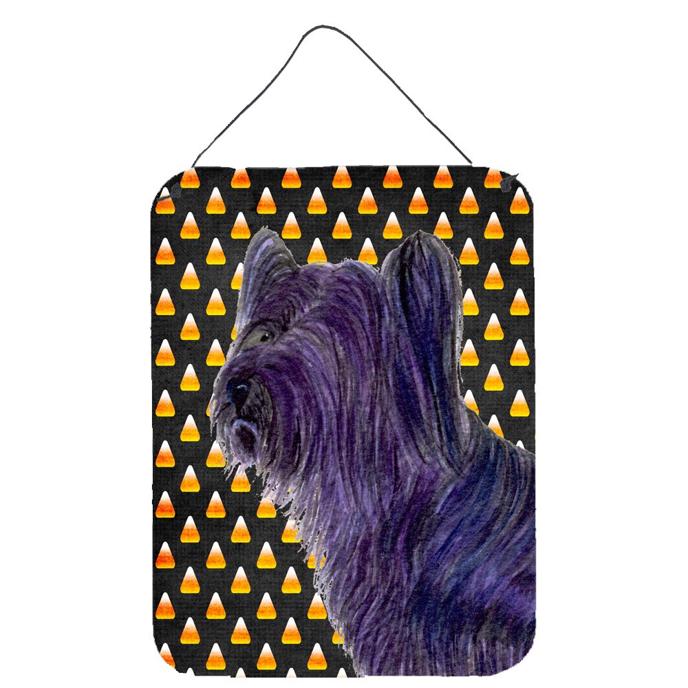 Skye Terrier Candy Corn Halloween Portrait Wall or Door Hanging Prints Wall or Door Hanging Prints featuring breed specific Skye Terrier artwork from one of our artists or graphic designers. Celebrate the Halloween holiday with this Halloween decorative Metal Print. This Wall or Door Hanging Prints is from Carolines Treasures collection Candy Corn Halloween. Indoor or Outdoor Aluminum multicolor artwork prints will add a special touch to your kitchen bath front door office outdoor patio porch or any other s