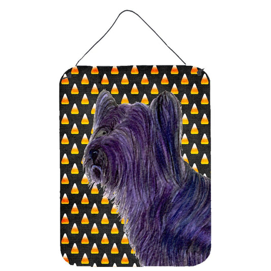 Skye Terrier Candy Corn Halloween Portrait Wall or Door Hanging Prints Wall or Door Hanging Prints featuring breed specific Skye Terrier artwork from one of our artists or graphic designers. Celebrate the Halloween holiday with this Halloween decorative Metal Print. This Wall or Door Hanging Prints is from Carolines Treasures collection Candy Corn Halloween. Indoor or Outdoor Aluminum multicolor artwork prints will add a special touch to your kitchen bath front door office outdoor patio porch or any other s