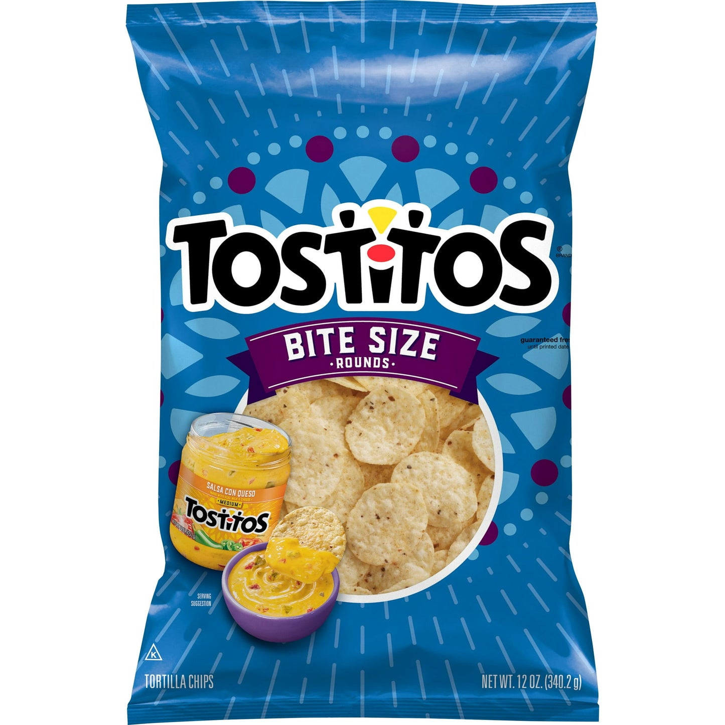 TOSTITOS Tortilla Chips come in a variety of shapes, sizes and flavors, but they all have two things in common - they're completely dippable and totally delicious. Small enough to dip into a jar of salsa and just the right size for a single bite, TOSTITOS Bite Size Tortilla Chips are the perfect way to dip into big flavor. TOSTITOS tortilla chips and dips are the life of the party. Whether you're watching the game with friends or throwing a giant backyard barbecue, TOSTITOS has the must-have chips and dips 