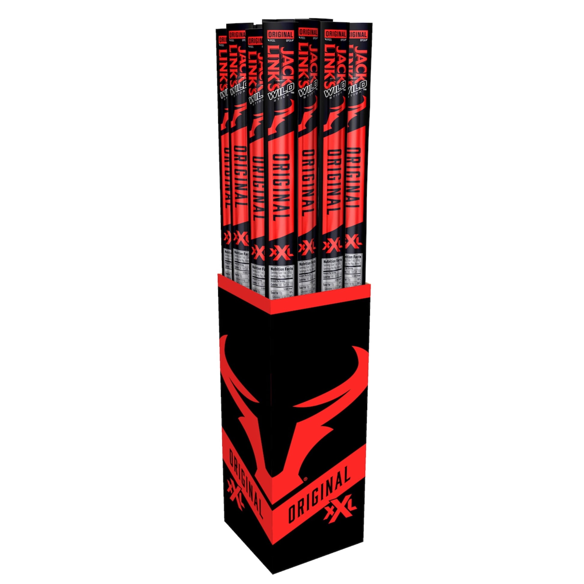 Jack Link?s Original Wild Sticks conquer hunger with 6 grams of protein per serving and a bold flavor. At only 140 calories, these sticks are the perfect portable protein snack for a busy lifestyle. Jack Link?s® Protein Snacks ? Feed Your Wild Side? Jack Link?s is a global leader in protein snacks and the No. 1 meat snack manufacturer worldwide. Headquartered in Minong, Wis., Jack Link?s is a family-owned company that represents a heritage of quality and consumer trust, with the mission to Feed Your Wild Si