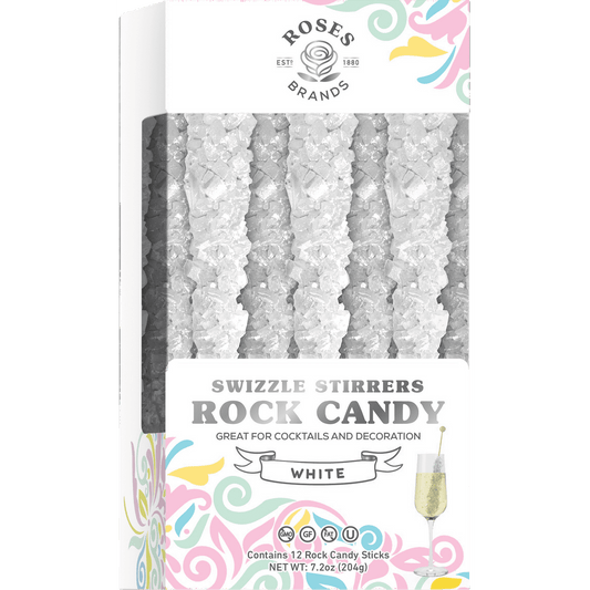 Roses Brands Rock Candy Swizzle Sticks On your big day, drinks are important so everyone can toast to one memorable celebration. Add a touch of elegance and a tinge of fun to your drinks by giving them a swizzle of Roses Brands’ Swizzle Sticks. So your guests will have something to talk about over a glass or two! ● An edition fit for the occasion: Looking for something to complete your wedding decorations? Or something to give an extra flair to your wedding cocktail? What better way to impress your guests t