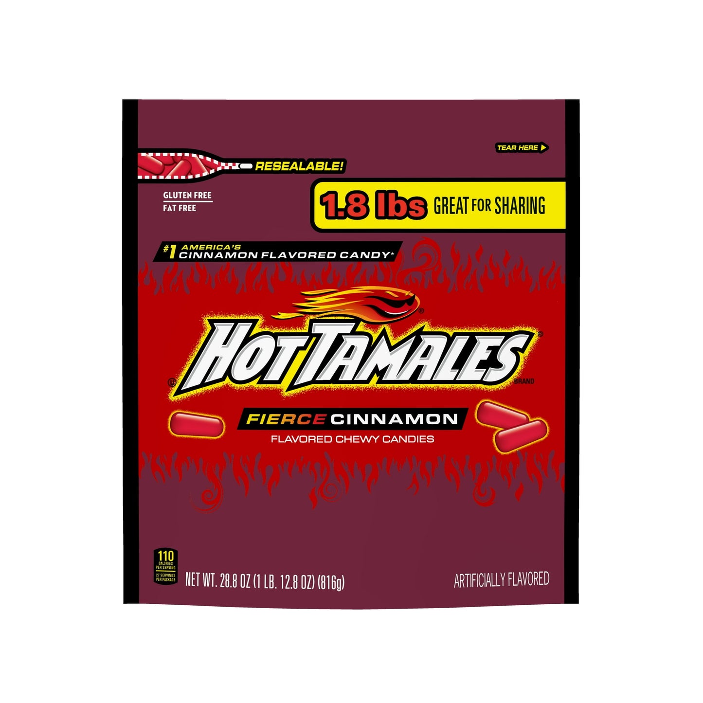 GET FIRED UP!® with HOT TAMALES® Fierce Cinnamon – America’s #1 Cinnamon flavored Candy. Get ready to sizzle your way through the day!