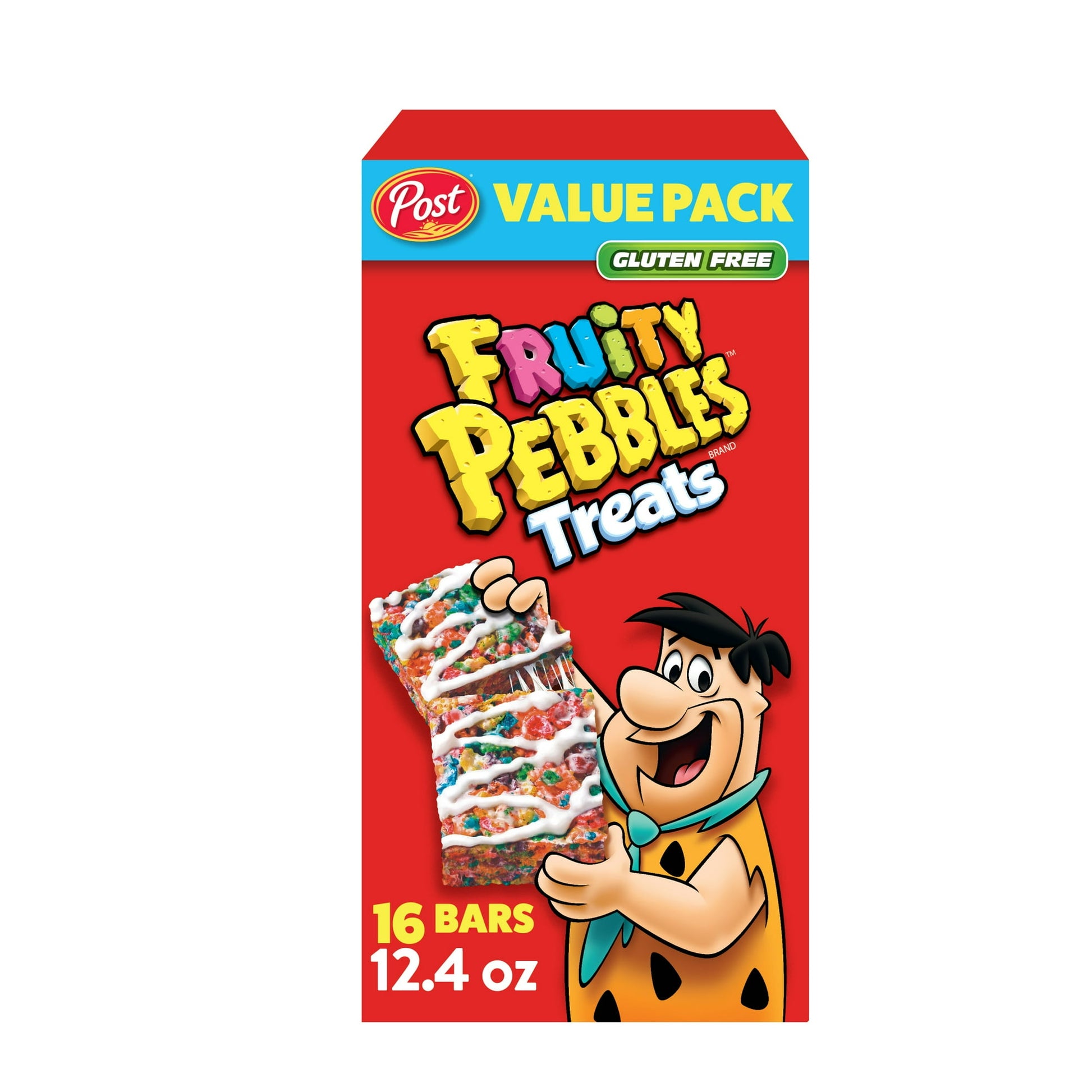 Fruity PEBBLES Treats deliver the intense, fruity flavor of Fruity PEBBLES cereal, in the palm of your hand. These breakfast cereal bars are a convenient kids snack full of fun and fruity flavor. You can have the incredible taste of PEBBLES cereal on-the-go, any time of day. Pack a treat for school lunch, post-game snack or after-school pick me up. These fruity marshmallow treats are delicious and gluten-free, so kids and parents can agree.