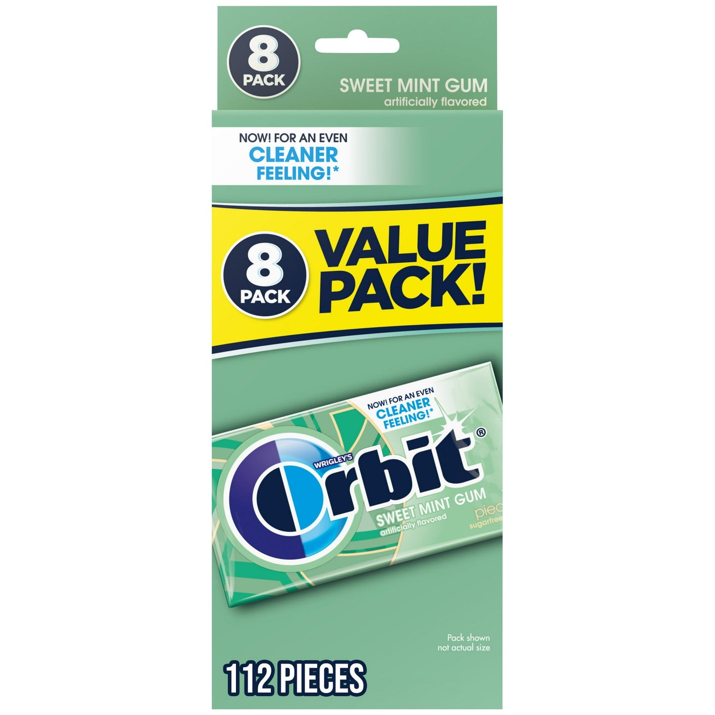 With ORBIT Sweet Mint Sugarfree Gum, there's no need to second-guess; you have the confidence to show the world what you're made of. The delicious Sweet Mint flavor gives you a clean, fresh-mouth feeling so you're ready to seize your moment when it comes. Boost your confidence with a clean mouth and fresh breath. Each pack of ORBIT Sweet Mint Gum contains fourteen individually wrapped pieces, so you can enjoy bold, minty flavor whenever you need. ORBIT Sweet Mint Sugarfree Chewing Gum is made with a delicio