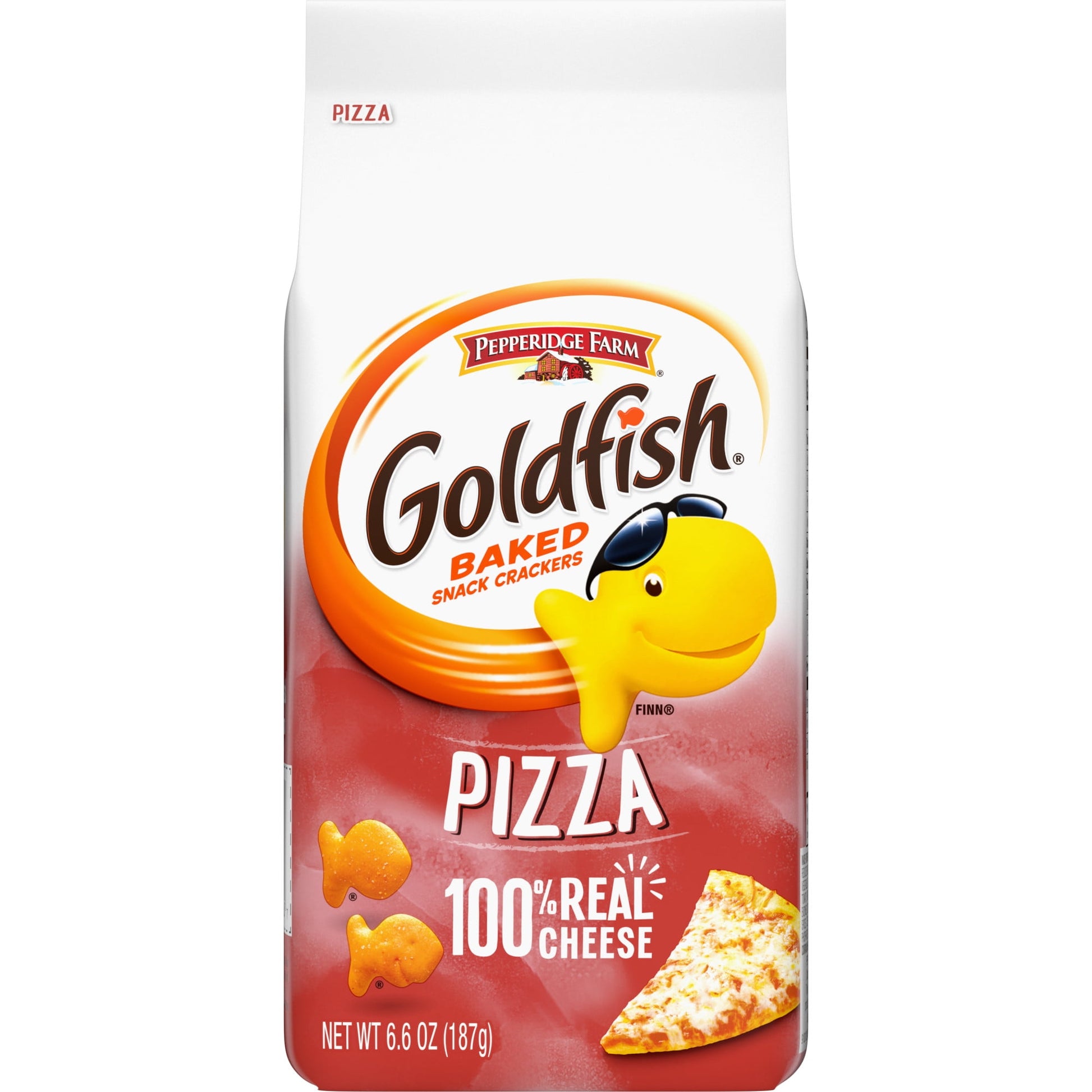 Our Goldfish Pizza crackers pack a zesty pizza flavor. They’re full of fun. And they deliver a crunch that everyone can smile about. They’re always baked with real cheese, and made with no artificial flavors or preservatives. Whether you are gathering together for a movie night or taking a snack break from your desk, this munchable, crunchable little pizza-flavored snack is the perfect way to add some fun to any occasion. They're also the perfect companion to add a little cheesy crunchy excitement to your m