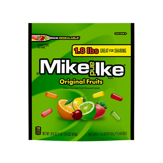 It's fruity, it's chewy, it's FRUCHEWY®! Enjoy the classic taste of MIKE AND IKE® Original Fruits bursting with five fruity flavors including Cherry, Lemon, Lime, Orange, and Strawberry.