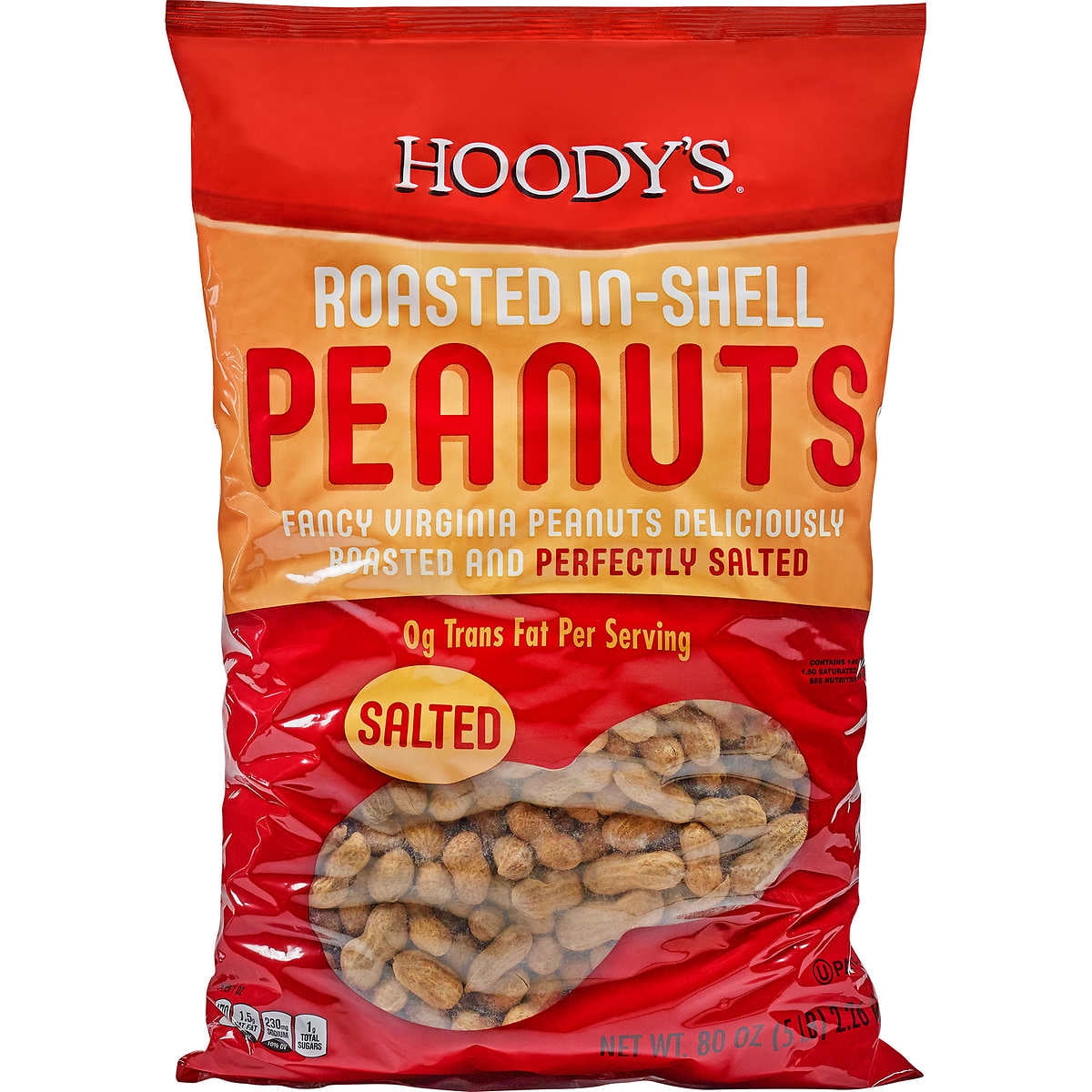 HOODY'S PEANUT ROASTED & SALTED IN SHELL 6-80 OUNCE