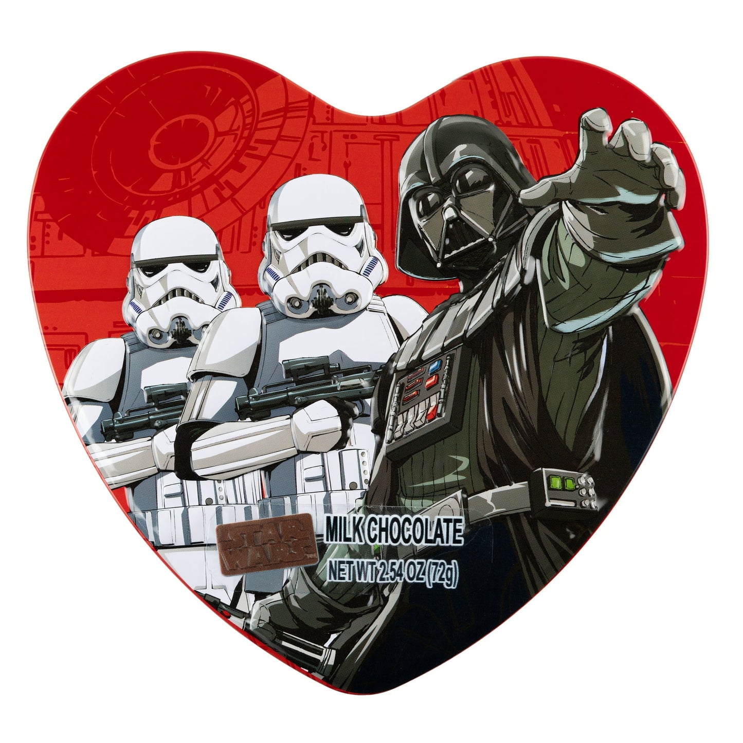 Celebrate your love for Star Wars with this elegantly designed Star Wars Heart Tin, a perfect gift for fans of the epic saga. Featuring a timeless and classic design, this heart-shaped tin is not only a collector's item but also a delightful treat. Inside, you'll find 12 pieces of rich, delicious chocolate, making it an ideal combination of fandom and indulgence. Whether for Valentine's Day or any special occasion, this Star Wars Heart Tin is sure to delight both young and old fans alike.