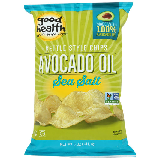 Made with 100% Avocado OilNon-GMO Project VerifiedKosherGluten FreeLow Sodium30% Less Fat Than Regular Potato ChipsIt's all about Lifeitude!?At Good Health, we believe the secret to a great "Lifeitude," aka loving life to the fullest, is feeling good. So for times when nothing but crispy, crunchy, golden potato chips will satisfy, we created Barbecue seasoned Avocado Oil Potato chips. Our barbecue flavor is a true classic combination of Spicy, Smoky and Sweet.These small-batch beauties are made with only th