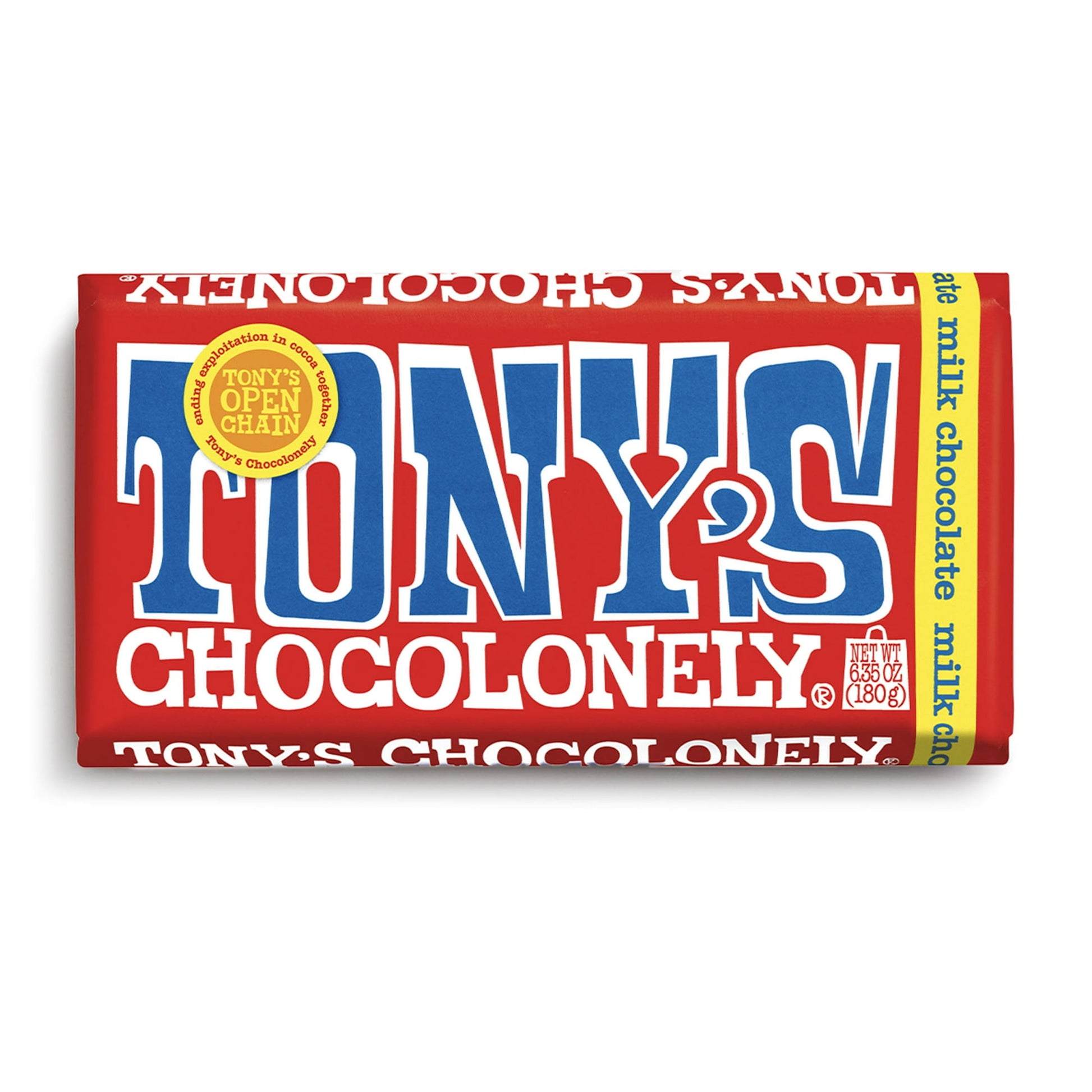 The Tony's Chocolonely Milk Chocolate Bar is everything you want in a milk chocolate bar - a creamy, decadent, melt-in-your-mouth bite, every time. But this bar isn’t just determined to be your new favorite chocolate, it’s also on a mission to end exploitation in cocoa. Made with Fairtrade Belgian chocolate and 32% cocoa solids, this classic candy bar is a hit for any kind of taste buds, making for the perfect giftable treat. Plus, at 6.35 oz, it’s big enough to share. (That’s at least 2X the size of other 