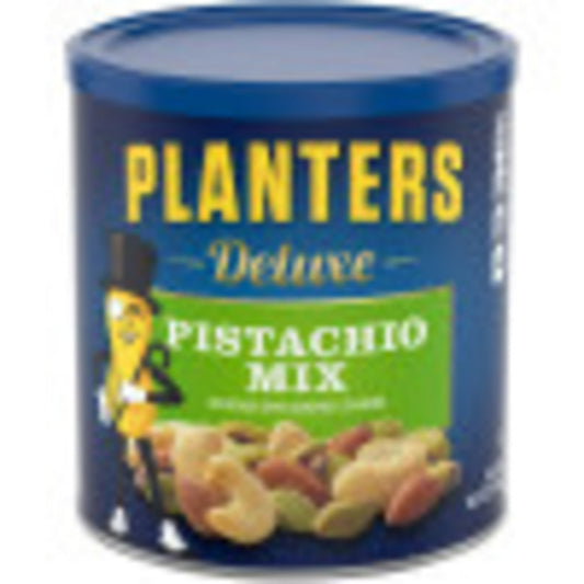 PLANTERS Deluxe Pistachio Mix deliver style and substance in every bite. This premium blend of pistachios, almonds and cashews is roasted in peanut oil and dressed to impress with savory sea-salt seasoning. A classic guest at cocktail parties, family movie nights, and holiday get-togethers, the makers of PLANTERS nuts have been serving up deliciousness for over 100 years. The combination of delicious flavors and crunchy textures in these mixed nuts satisfies on any occasion, whether you’re feeling fancy or 