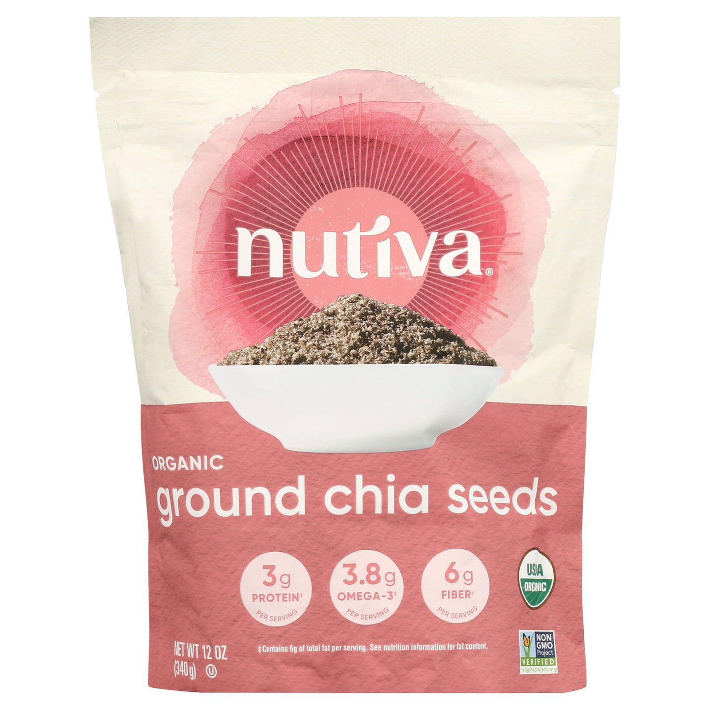 Nutiva chia seed are mighty packed with omega-3s, protein, antioxidants and fiber. Once revered by the ancient aztec and mayan empires, enjoy these grounded seeds in yogurt, oatmeal, baked goods and smoothies. This product is vegan, non-gmo and usda organic so you can feel good about eating it. Includes one 12 oz. Bag. country of origin : united states is dairy free : yes is gluten free : yes is gmo free : yes is kosher : yes is vegan : yes is wheat free : yes organic : 100% organic size : 12 oz pack of : 1