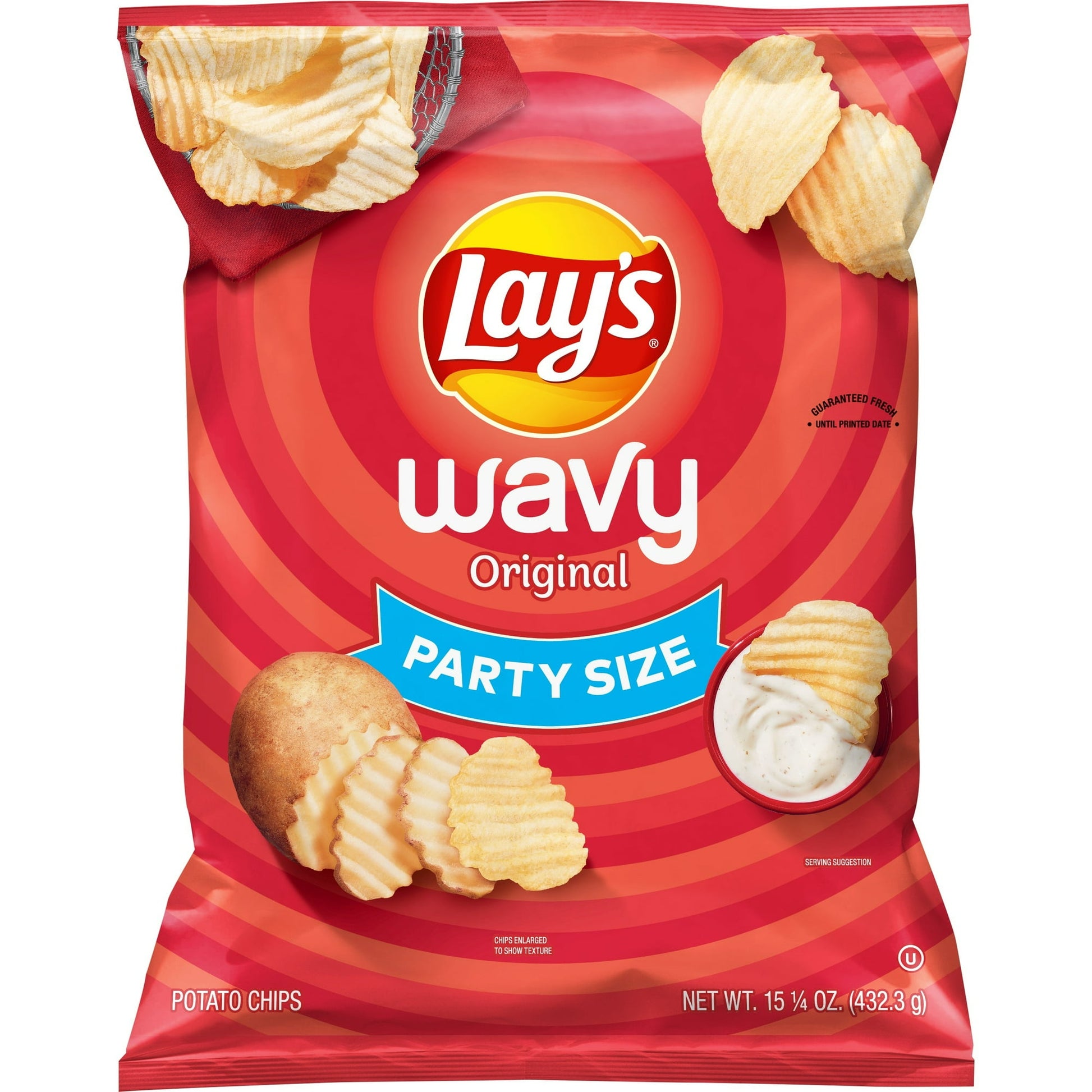 Made with only three ingredients. As a result, the savory potato chip flavor shines through highlighting the flavor of dips.