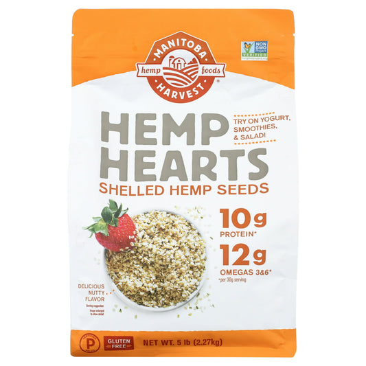 Elevate your nutrition with Manitoba Harvest NaturalHemp Hearts, a vegan protein powerhouse that's perfect for those who need mindful nutrition. These shelled hemp seeds are high-qualityseeds, are a pure and nutritious addition to any diet. Manitoba Harvest hemp hearts, also known as hemp seeds, are meticulously prepared to reveal the most nutritious part of the seed—the heart. With 10g of protein per serving, they are an excellent choice for those seeking plant-based protein. Each serving provides a compre