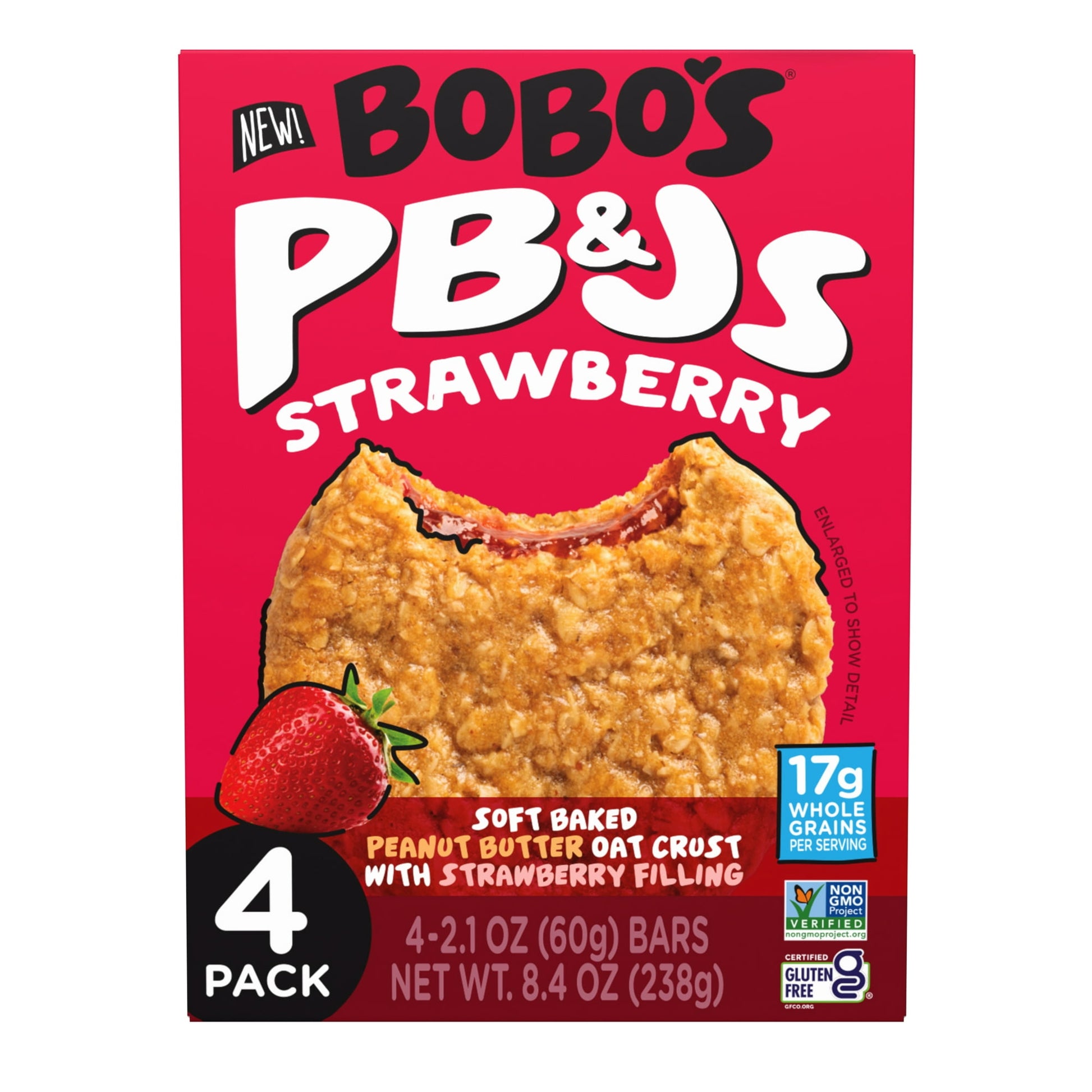 Each Bobo's PB&J starts with wholesome whole grain oats mixed with a perfect fruit filling. Each one is gluten-free, shelf-stable, Certified Non-GMO, vegan and dairy free! All without boring the daylights out of your taste buds. Every ready-to-eat snack is packed full of whole grain oats and tons of flavor to keep your body going and your taste buds begging for more!