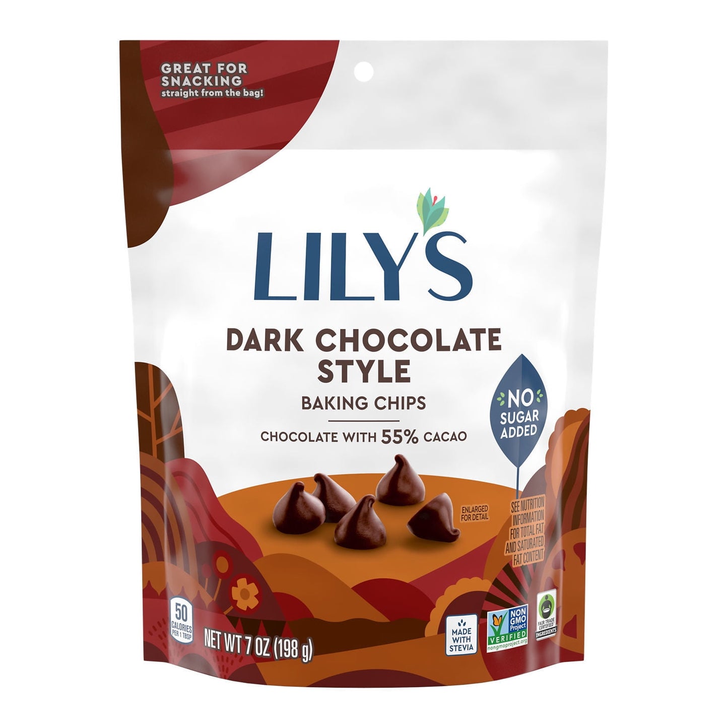 When rich dark chocolate style baking chips come to play, you know it's going to be a party. These baking chips are perfect for creating birthday, graduation and holiday goodies. Use LILY'S baking chips even if you just want to treat yourself to a sweet for making it through the week. Top your best baked goods or snack on them right from the bag. These baking chips come in a bag that is suited for most recipes and will add an unparalleled richness. Is there any better way to celebrate than with some homemad