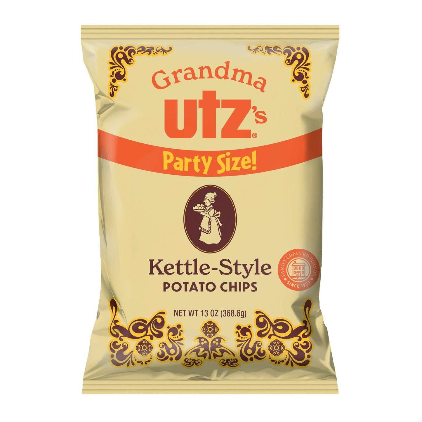 Introducing Grandma Utz’s Kettle-Style Potato Chips, a timeless snack with a classic taste! These 13 oz bags are packed with authentic flavor and crunch you’ve loved for generations. Made with care and dedication to tradition, each chip is kettle-cooked to perfection, delivering a satisfying crunch and a rich, hearty potato taste. The result? A savory snack that’s impossible to resist. Whether you’re enjoying them as a quick treat or sharing with friends, Grandma Utz’s Kettle-Style Potato Chips bring an unm