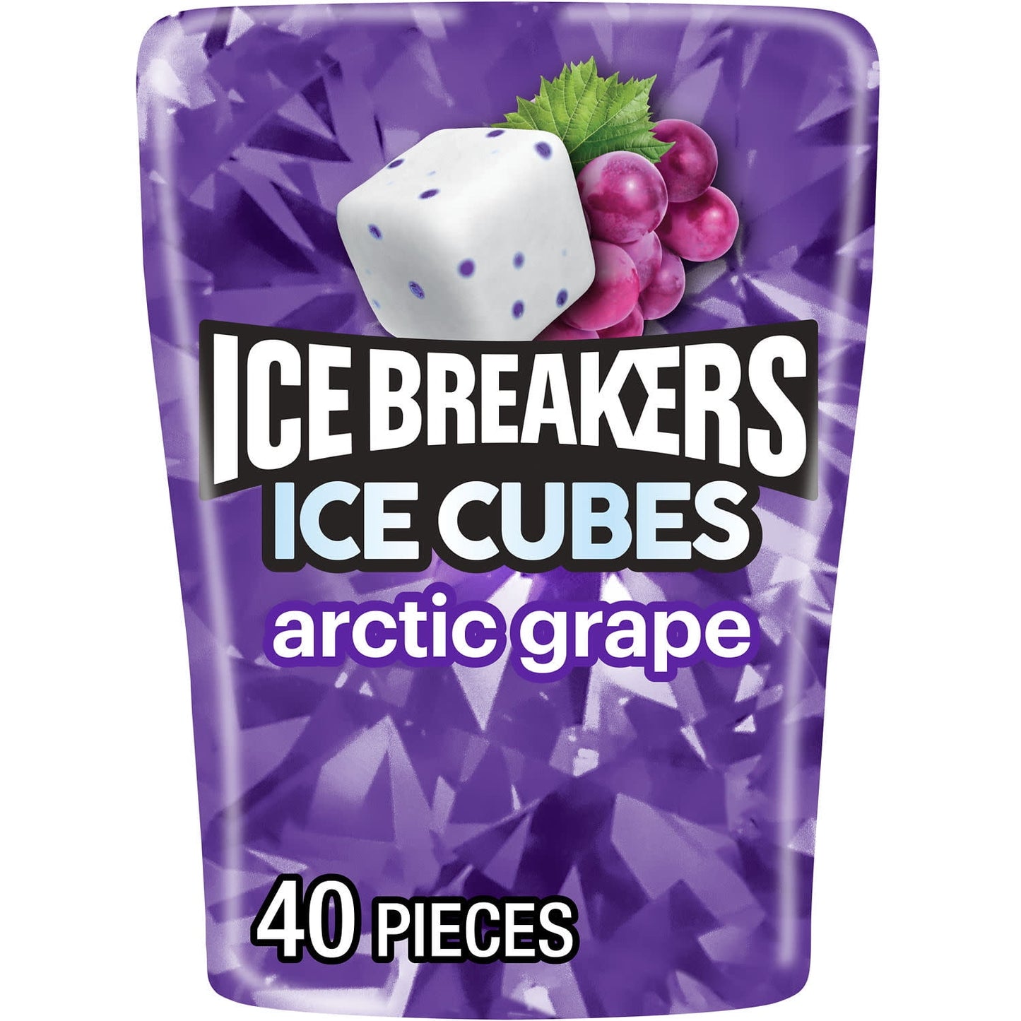 You never know when a quick jolt of flavor will come in handy. Fortunately, you don't have to guess. With this convenient 40-piece bottle of ICE BREAKERS ICE CUBES arctic grape flavored sugar free chewing gum, you can have a sugar free burst of flavor by your side anywhere you go. Keep a bottle with you in the car, at home and in the office for quick, delicious satisfaction wherever the day takes you. These ADA accepted ICE BREAKERS ICE CUBES chewing gum pieces are made with xylitol, and they'll keep your t