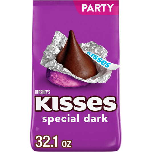 Need to make sure the whole family is happy with the snack selection? Looking to give your employees a midday treat they will actually enjoy? Whatever the case, HERSHEY'S KISSES candies have you covered. These HERSHEY'S KISSES SPECIAL DARK mildly sweet chocolate morsels make the perfect creamy treat throughout the day whenever you need a little pick-me-up. Try some HERSHEY'S KISSES chocolate candy in a new dessert recipe or on top of your favorite cookie, brownie and cake treats for an extra bite of bliss y