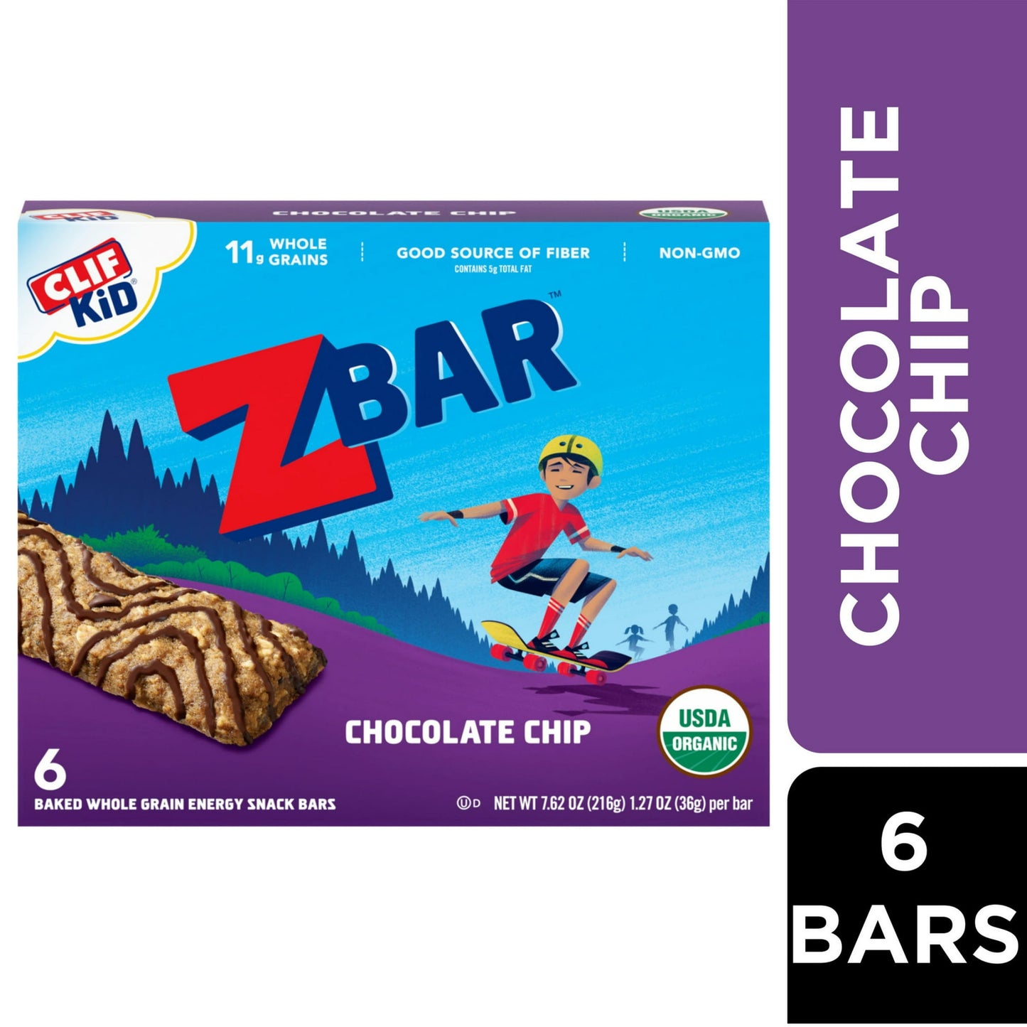 Crafted specially for active kids, Zbar (formerly Clif Kid) granola bars are lunchbox-ready with a chewy, soft-baked texture. Made with ingredients like wholesome rolled oats, these USDA certified organic granola bars have 10-12g whole grains per bar. Zbar Chocolate Chip soft-baked snacks bars are non-GMO with no high fructose corn syrup and no artificial flavors, colors, or preservatives.